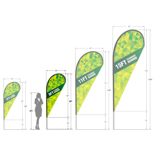 8ft Teardrop Flag with Ground Stake