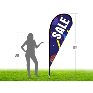 8ft SALE Stock Teardrop Flag with Ground Stake 02