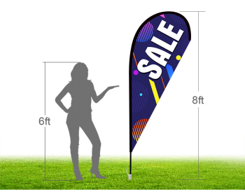 8ft SALE Stock Teardrop Flag with Ground Stake 02