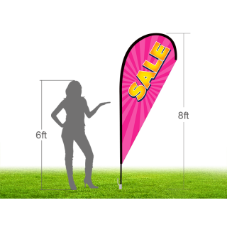 8ft SALE Stock Teardrop Flag with Ground Stake 03