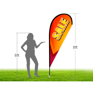 8ft SALE Stock Teardrop Flag with Ground Stake 04