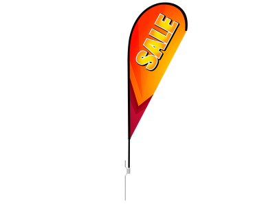 8ft SALE Stock Teardrop Flag with Ground Stake 04