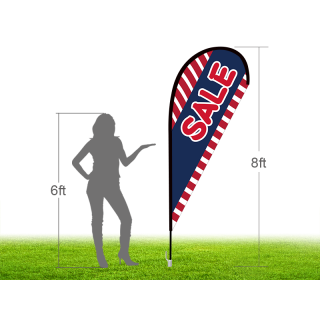 8ft SALE Stock Teardrop Flag with Ground Stake 05