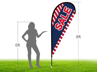 8ft SALE Stock Teardrop Flag with Ground Stake 05