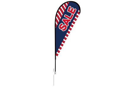 8ft SALE Stock Teardrop Flag with Ground Stake 05