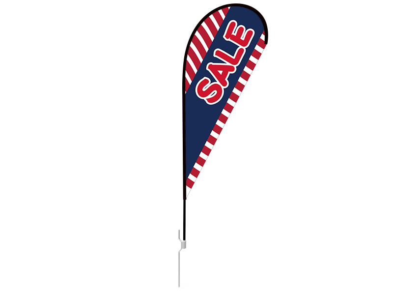 8ft SALE Stock Teardrop Flag with Ground Stake 05 - Signwin