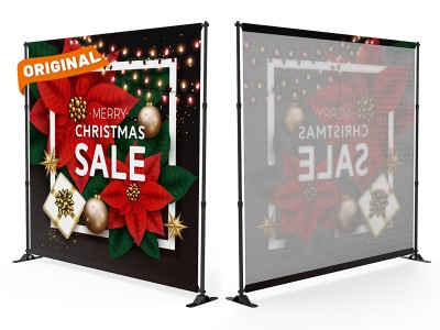 8x8 Christmas Large Tube Telescopic Tension Fabric Backdrop Banner Stand 01