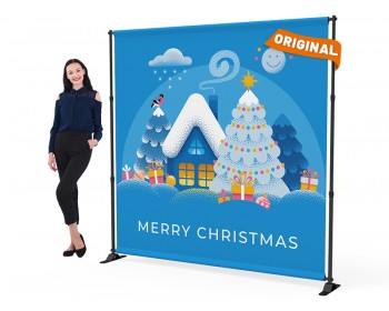 8x8 Christmas Large Tube Telescopic Tension Fabric Backdrop Banner Stand 02