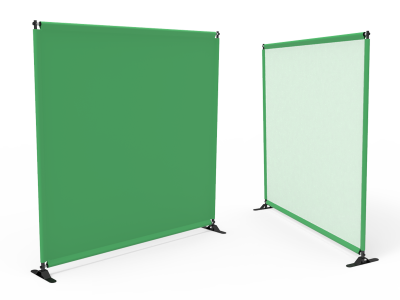 8x8 Stock Unprinted Green & White Large Tube Telescopic Tension Fabric Backdrop Banner Stand