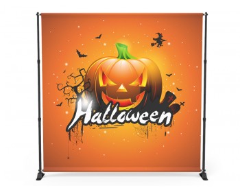 8x8 Halloween Large Tube Telescopic Tension Fabric Backdrop Banner Stand 01