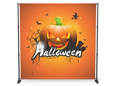 8x8 Halloween Large Tube Telescopic Tension Fabric Backdrop Banner Stand 01
