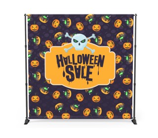 8x8 Halloween Large Tube Telescopic Tension Fabric Backdrop Banner Stand 02