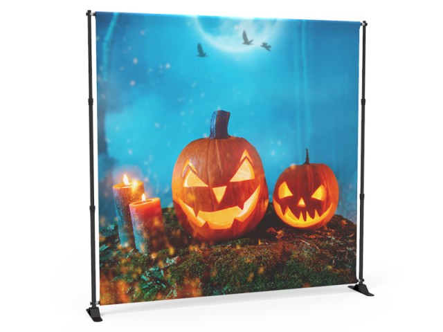 8x8 Halloween Large Tube Telescopic Tension Fabric Backdrop Banner Stand 03