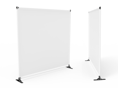 8x8 Stock Unprinted White Large Tube Telescopic Tension Fabric Backdrop Banner Stand