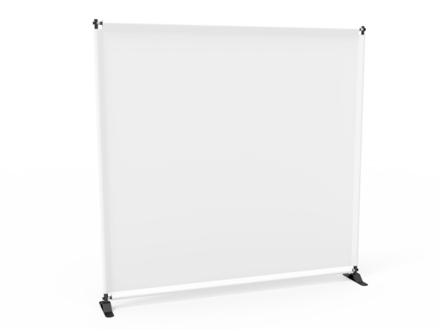 8x8 Stock Unprinted White Large Tube Telescopic Tension Fabric Backdrop Banner Stand