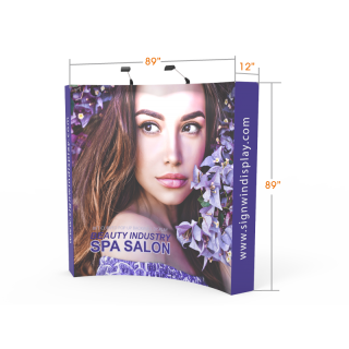 Custom 8ft Curved & Banner Fabric Pop Up Trade Show Backwall Display