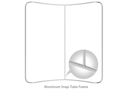 Custom 8ft Curved & Portable Tension Fabric Trade Show Backwall Display