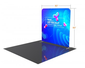Custom 8ft Flat Luminous Tension Fabric LED Backlit Trade Show Display