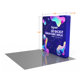 Custom 8ft Flat Brilliant Tension Fabric LED Backlit Trade Show Display Column