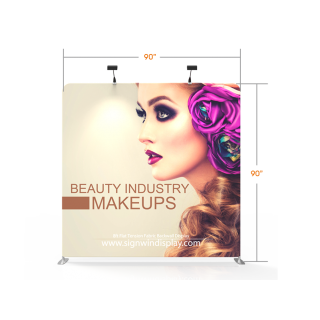Custom 8ft Flat & Lightweight Tension Fabric Trade Show Backwall Display