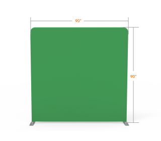 8x8 Stock Unprinted Green & White Flat Tension Fabric Backdrop Banner Stand
