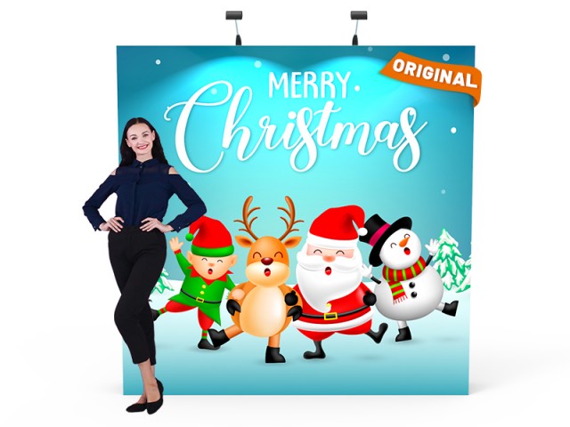 8x8 Christmas Straight Fabric Pop Up Backdrop Banner Stand 02