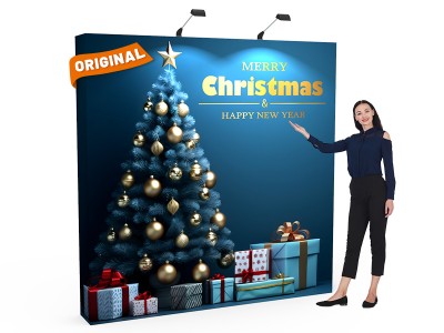8x8 Christmas Straight Fabric Pop Up Backdrop Banner Stand 03