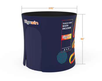 Custom 8x8ft Round Tapered Tension Fabric Convertible Private Trade Show Booth Enclosure Display 01