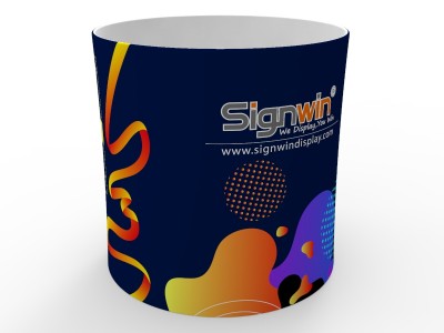 Custom 8x8ft Round Tapered Tension Fabric Convertible Private Trade Show Booth Enclosure Display 01