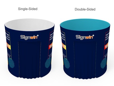 Custom 8x8ft Round Tapered Tension Fabric Convertible Private Trade Show Booth Enclosure Display 01