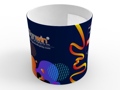 Custom 8x8ft Round Tapered Tension Fabric Convertible Private Trade Show Booth Enclosure Display 01