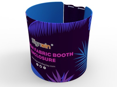 Custom 8x8ft Round Tapered Tension Fabric Convertible Private Trade Show Booth Enclosure Display 02
