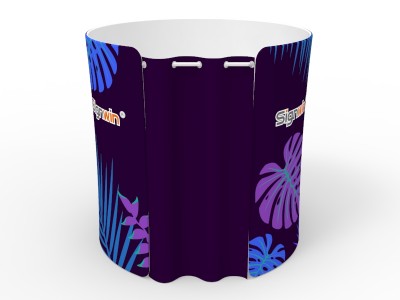 Custom 8x8ft Round Tapered Tension Fabric Convertible Private Trade Show Booth Enclosure Display 02