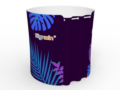Custom 8x8ft Round Tapered Tension Fabric Convertible Private Trade Show Booth Enclosure Display 02