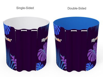 Custom 8x8ft Round Tapered Tension Fabric Convertible Private Trade Show Booth Enclosure Display 02