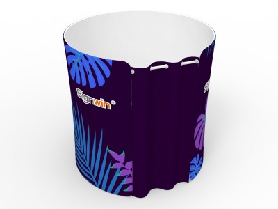 Custom 8x8ft Round Tapered Tension Fabric Convertible Private Trade Show Booth Enclosure Display 02