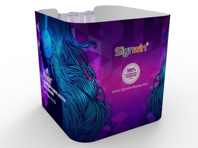 Custom 8x8ft Square Curved Tension Fabric Convertible Private Trade Show Booth Enclosure Display