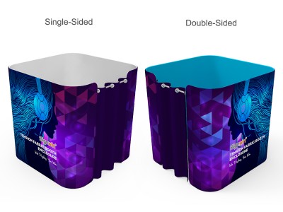 Custom 8x8ft Square Curved Tension Fabric Convertible Private Trade Show Booth Enclosure Display