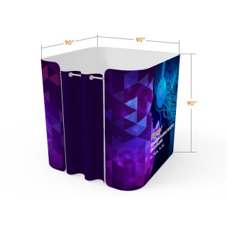 Custom 8x8ft Square Curved Tension Fabric Convertible Private Trade Show Booth Enclosure Display