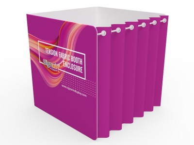 Custom 8x8ft Square Quad Tension Fabric Convertible Private Trade Show Booth Enclosure Display