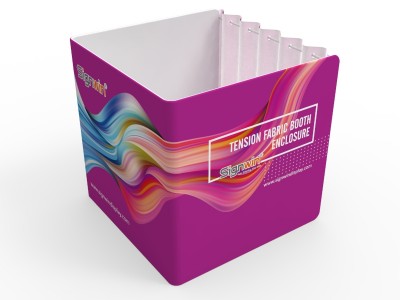 Custom 8x8ft Square Quad Tension Fabric Convertible Private Trade Show Booth Enclosure Display