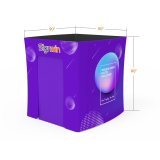 Custom 8x8ft Square Tapered Tension Fabric Convertible Private Trade Show Booth Enclosure Display