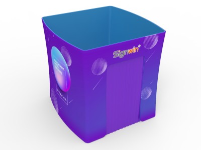 Custom 8x8ft Square Tapered Tension Fabric Convertible Private Trade Show Booth Enclosure Display