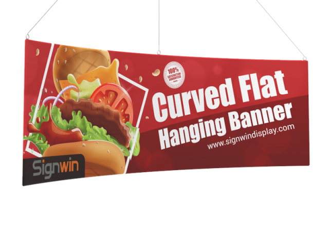 Curved Flat Hanging Banner Custom Printing for Conventions