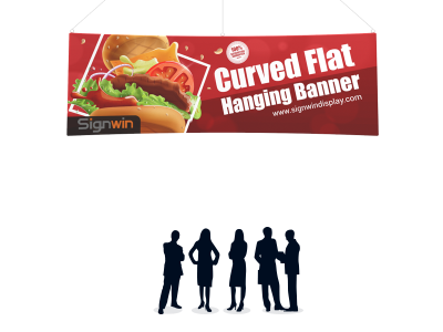 Curved Flat Hanging Banner Custom Printing for Conventions
