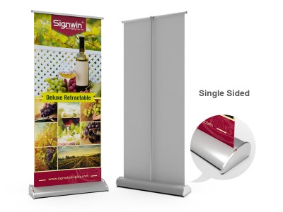 Deluxe Retractable Banner Stand with Wide Teardrop Base
