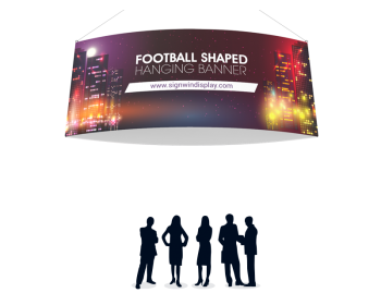 Football Shaped Hanging Banner Fabric Printing For Events