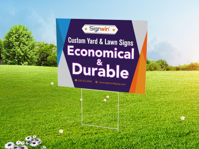 Custom Yard & Lawn Sign w/ H Frame Economical & Durable