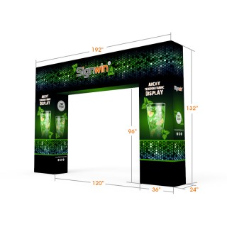 Custom Trade Show N-Shaped Rectangular Prism Archway Banner Stand Display