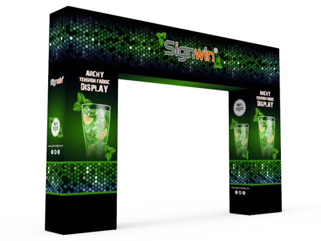Custom Trade Show N-Shaped Rectangular Prism Archway Banner Stand Display